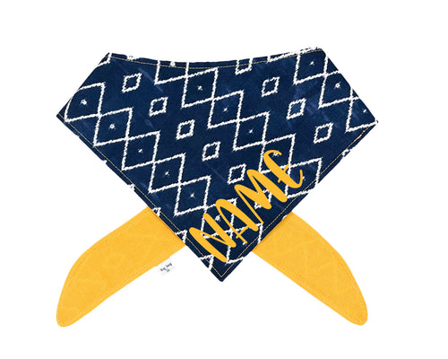 Navy and White Geometric Bandana