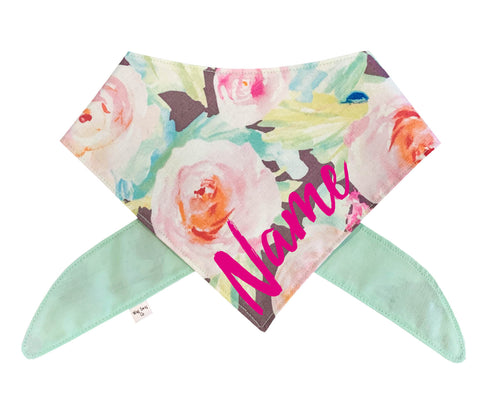 Tropical & Gray Floral Bandana