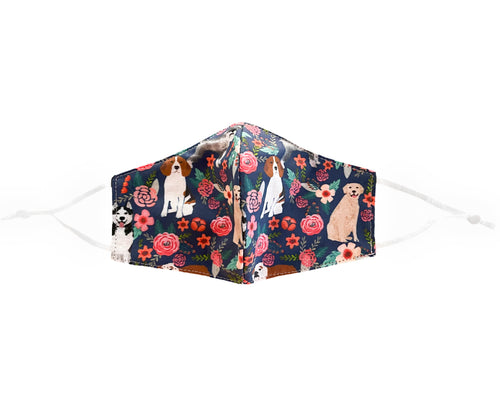 Dog Floral Adjustable Face Mask