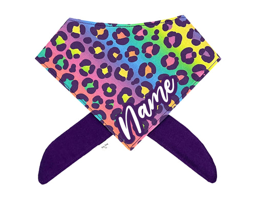 Lisa Frank Inspired Rainbow Cheetah Bandana