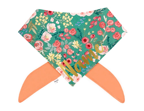 Teal Spring Floral Bandana
